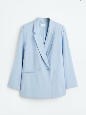 H&M Women's Light Blue Double-Breasted Blazer